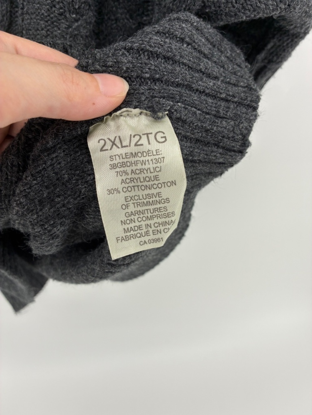 MASSIVE $10 SALE Women's Gray Cable Knit Cowl Neck 3/4 Open Sleeve Sweater - Picture 4 of 8